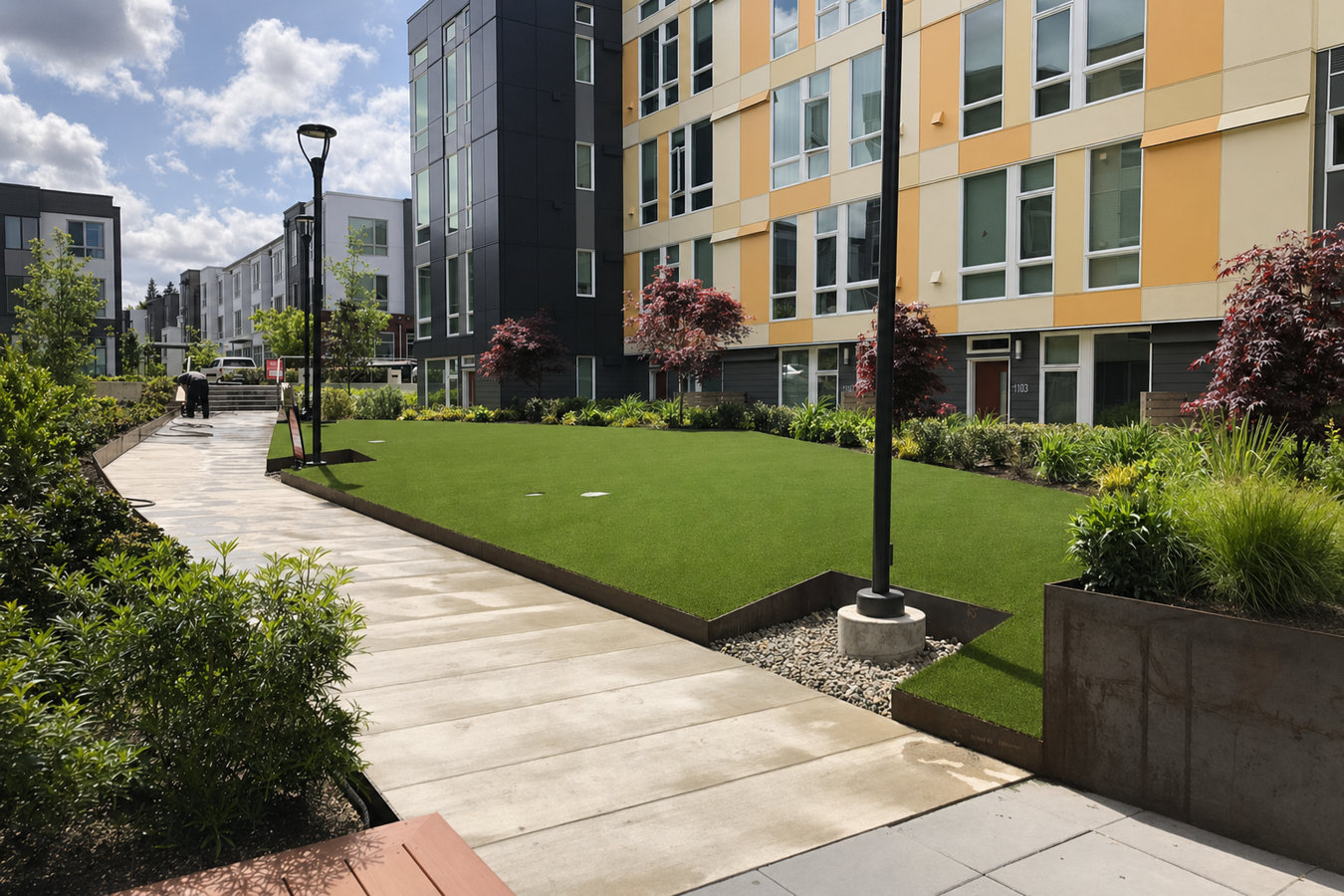 Commercial turf installation in Berkeley, CA